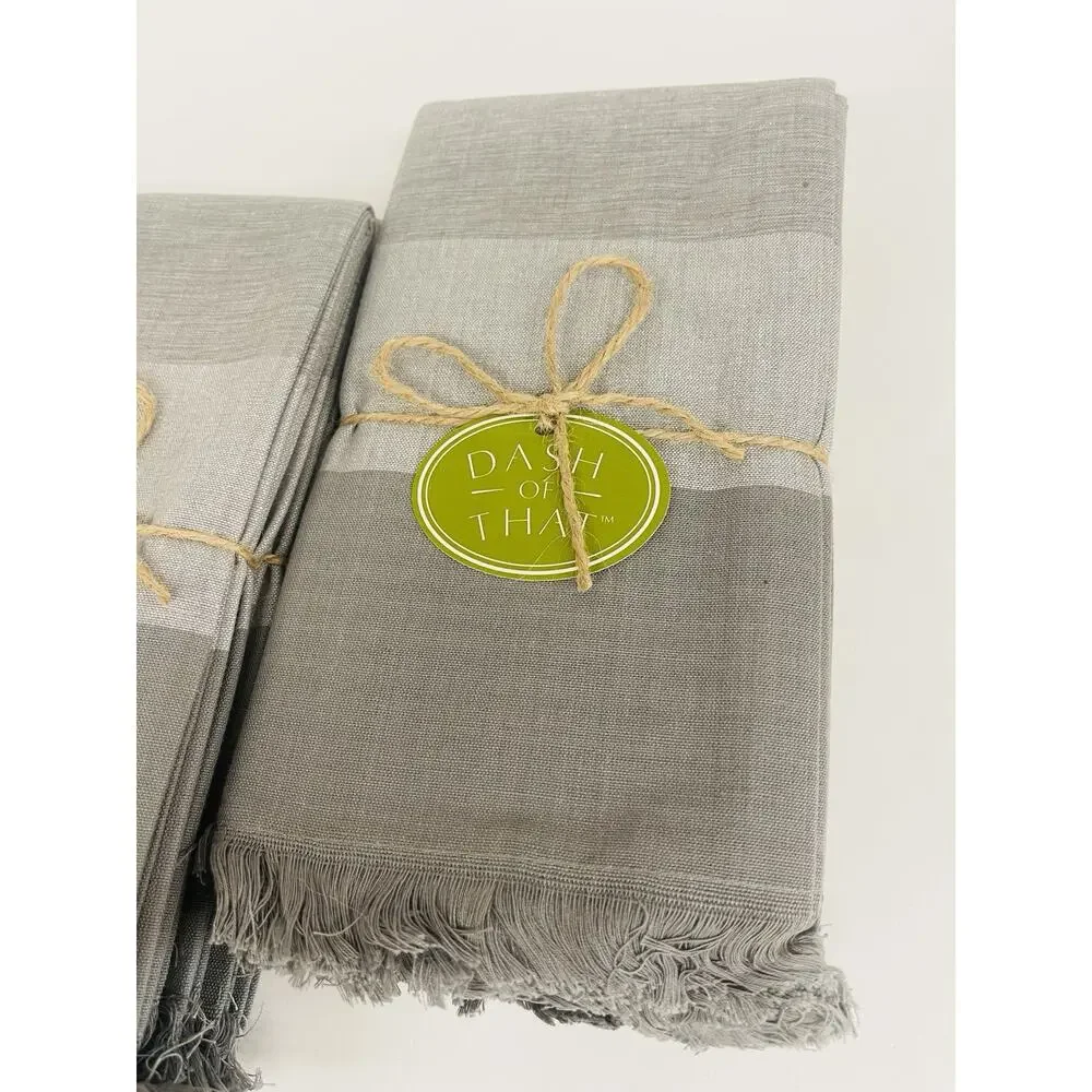 Natural Cloth 18x18” Table Napkin With Fringes‎ Modern Style 12-pack Gray